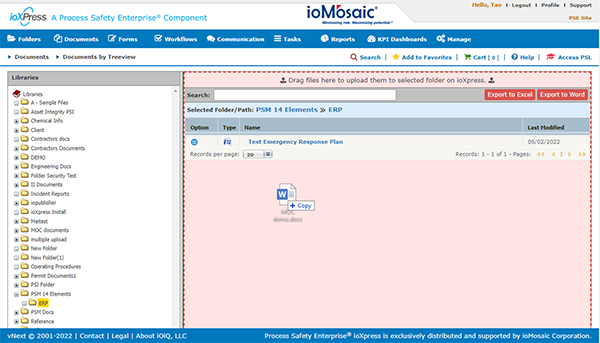 Process Safety Enterprise&#174; Document Management