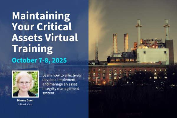 Maintaining Your Critical Assets Virtual Training